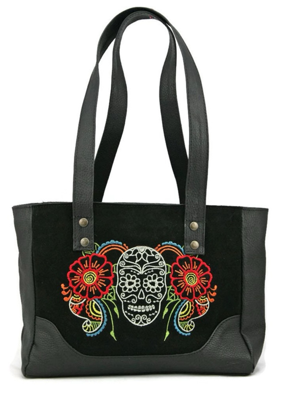 Agave Sky Medium Tote Day of the Dead - Tattoo design Black